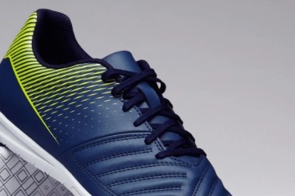 Shoe upper viewed from the side.